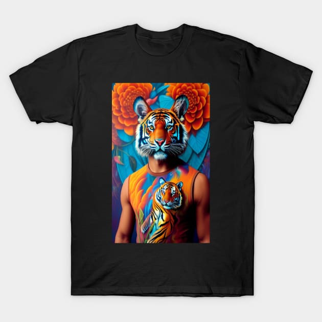 Pop Art - A Surreal Tiger T-Shirt by ZiolaRosa
